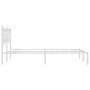 White metal bed frame with headboard 140x200 cm by , Beds and slatted bases - Ref: Foro24-376374, Price: 106,79 €, Discount: %