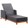 Tumbona de ratán sintético y madera maciza de acacia negro de vidaXL, Tumbonas - Ref: Foro24-46012, Precio: 173,32 €, Descuen...