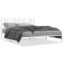 White metal bed frame with headboard 160x200 cm by , Beds and slatted bases - Ref: Foro24-376376, Price: 110,99 €, Discount: %