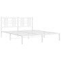 White metal bed frame with headboard 160x200 cm by , Beds and slatted bases - Ref: Foro24-376376, Price: 110,99 €, Discount: %