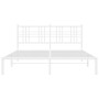 Bettgestell aus weißem Metall mit Kopfteil 160x200 cm von , Betten und Lattenroste - Ref: Foro24-376376, Preis: 111,04 €, Rab...