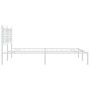 White metal bed frame with headboard 160x200 cm by , Beds and slatted bases - Ref: Foro24-376376, Price: 110,99 €, Discount: %