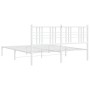 White metal bed frame with headboard 160x200 cm by , Beds and slatted bases - Ref: Foro24-376376, Price: 110,99 €, Discount: %