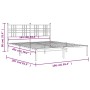 White metal bed frame with headboard 160x200 cm by , Beds and slatted bases - Ref: Foro24-376376, Price: 110,99 €, Discount: %