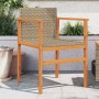 Gartenstühle 2 Stück aus Massivholz und beigem synthetischem Rattan von , Gartenstühle - Ref: Foro24-368710, Preis: 117,24 €,...