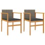 Garden chairs and cushions 2 pcs gray PE rattan and solid wood by , Garden chairs - Ref: Foro24-368712, Price: 138,97 €, Disc...