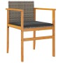 Garden chairs and cushions 2 pcs gray PE rattan and solid wood by , Garden chairs - Ref: Foro24-368712, Price: 138,97 €, Disc...