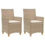 Garden chairs with cushion 2 pcs beige PE rattan and acacia wood by , Garden chairs - Ref: Foro24-368719, Price: 199,49 €, Di...