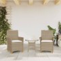 Garden chairs with cushion 2 pcs beige PE rattan and acacia wood by , Garden chairs - Ref: Foro24-368719, Price: 199,49 €, Di...