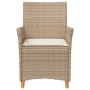 Garden chairs with cushion 2 pcs beige PE rattan and acacia wood by , Garden chairs - Ref: Foro24-368719, Price: 199,49 €, Di...