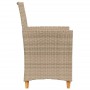 Garden chairs with cushion 2 pcs beige PE rattan and acacia wood by , Garden chairs - Ref: Foro24-368719, Price: 199,49 €, Di...