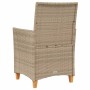 Garden chairs with cushion 2 pcs beige PE rattan and acacia wood by , Garden chairs - Ref: Foro24-368719, Price: 199,49 €, Di...