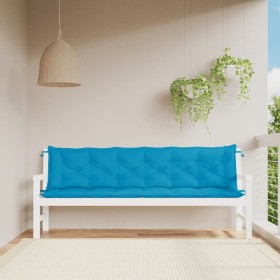 Garden bench cushions 2 pcs light blue 200x50x7 cm by , Cushions for chairs and sofas - Ref: Foro24-361739, Price: 69,99 €, D...