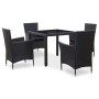 Juego de comedor de jardín 5 piezas ratán sintético negro de vidaXL, Conjuntos de jardín - Ref: Foro24-45978, Precio: 340,65 ...