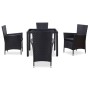 5-piece black synthetic rattan garden dining set by vidaXL, Garden sets - Ref: Foro24-45978, Price: 326,99 €, Discount: %