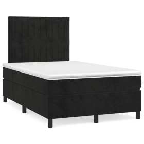 Cama box spring con colchón y LED terciopelo negro 120x190 cm de , Camas y somieres - Ref: Foro24-3270325, Precio: 430,99 €, ...