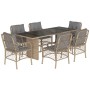 Set comedor de jardín 7 pzas con cojines ratán sintético beige de , Conjuntos de jardín - Ref: Foro24-3212064, Precio: 757,42...