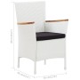 Conjunto de comedor de jardín 9 piezas ratán sintético blanco de vidaXL, Conjuntos de jardín - Ref: Foro24-45980, Precio: 445...