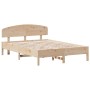 Bed frame with solid pine wood headboard 120x200 cm by , Beds and slatted bases - Ref: Foro24-3207213, Price: 146,56 €, Disco...