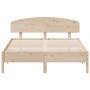 Bed frame with solid pine wood headboard 120x200 cm by , Beds and slatted bases - Ref: Foro24-3207213, Price: 146,56 €, Disco...