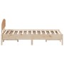 Bed frame with solid pine wood headboard 120x200 cm by , Beds and slatted bases - Ref: Foro24-3207213, Price: 146,56 €, Disco...