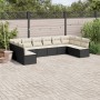 Gartensofa-Set 10-teilig mit schwarzen synthetischen Rattankissen von , Gartensets - Ref: Foro24-3249925, Preis: 568,29 €, Ra...