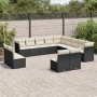 Garden sofa and cushion set 13 pieces black synthetic rattan by , Garden sets - Ref: Foro24-3250325, Price: 749,37 €, Discoun...