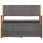 Gray acacia wood synthetic rattan storage bench 115 cm by vidaXL, garden benches - Ref: Foro24-46011, Price: 201,71 €, Discou...