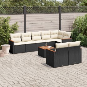 8-teiliges Gartensofa-Set und schwarze synthetische Rattankissen von , Gartensets - Ref: Foro24-3258556, Preis: 565,97 €, Rab...