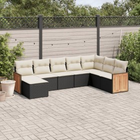 8-teiliges Gartensofa-Set und schwarze synthetische Rattankissen von , Gartensets - Ref: Foro24-3260327, Preis: 506,54 €, Rab...