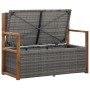 Gray acacia wood synthetic rattan storage bench 115 cm by vidaXL, garden benches - Ref: Foro24-46011, Price: 201,71 €, Discou...