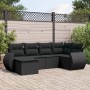 6-teiliges Gartensofa-Set und schwarze synthetische Rattankissen von , Gartensets - Ref: Foro24-3253992, Preis: 420,56 €, Rab...