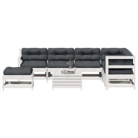 Garden furniture set with cushions 8 pieces solid white pine wood by , Garden sets - Ref: Foro24-3250601, Price: 775,99 €, Di...