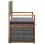 Gray acacia wood synthetic rattan storage bench 115 cm by vidaXL, garden benches - Ref: Foro24-46011, Price: 201,71 €, Discou...