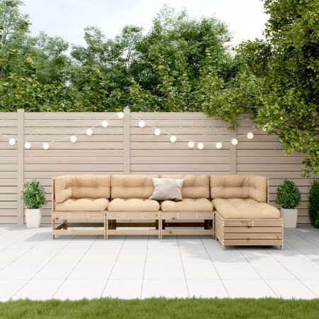 5-piece garden furniture set with solid pine wood cushions by , Garden sets - Ref: Foro24-3250840, Price: 488,11 €, Discount: %