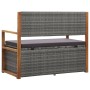 Gray acacia wood synthetic rattan storage bench 115 cm by vidaXL, garden benches - Ref: Foro24-46011, Price: 201,71 €, Discou...