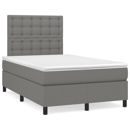 Cama box spring con colchón tela gris oscuro 120x190 cm de , Camas y somieres - Ref: Foro24-3269910, Precio: 406,92 €, Descue...