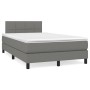 Cama box spring con colchón y LED tela marrón oscuro 120x190 cm de , Camas y somieres - Ref: Foro24-3270040, Precio: 383,27 €...