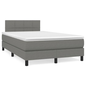 Cama box spring con colchón y LED tela marrón oscuro 120x190 cm de , Camas y somieres - Ref: Foro24-3270040, Precio: 383,44 €...