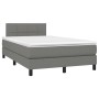 Cama box spring con colchón y LED tela marrón oscuro 120x190 cm de , Camas y somieres - Ref: Foro24-3270040, Precio: 383,27 €...