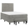 Cama box spring con colchón terciopelo gris claro 120x190 cm de , Camas y somieres - Ref: Foro24-3270463, Precio: 435,19 €, D...