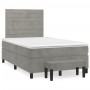 Cama box spring con colchón terciopelo gris claro 120x190 cm de , Camas y somieres - Ref: Foro24-3270475, Precio: 434,86 €, D...