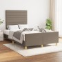 Bed frame with headboard taupe gray fabric 120x190 cm by , Beds and slatted bases - Ref: Foro24-3270524, Price: 170,99 €, Dis...