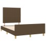 Estructura de cama con cabecero tela marrón oscuro 120x190 cm de , Camas y somieres - Ref: Foro24-3270530, Precio: 171,95 €, ...