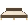 Estructura de cama con cabecero tela marrón oscuro 120x190 cm de , Camas y somieres - Ref: Foro24-3270530, Precio: 171,95 €, ...