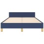 Estructura de cama con cabecero tela azul 120x190 cm de , Camas y somieres - Ref: Foro24-3270547, Precio: 168,63 €, Descuento: %