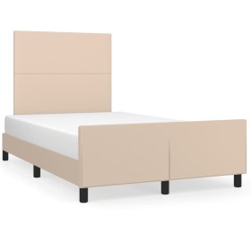 Estructura cama y cabecero cuero sintético capuchino 120x190 cm de , Camas y somieres - Ref: Foro24-3270553, Precio: 169,99 €...