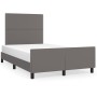 Estructura cama con cabecero cuero sintético gris 120x190 cm de , Camas y somieres - Ref: Foro24-3270558, Precio: 165,32 €, D...