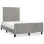 Estructura cama con cabecero terciopelo gris claro 120x190 cm de , Camas y somieres - Ref: Foro24-3270566, Precio: 169,36 €, ...