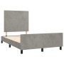 Estructura cama con cabecero terciopelo gris claro 120x190 cm de , Camas y somieres - Ref: Foro24-3270566, Precio: 169,36 €, ...